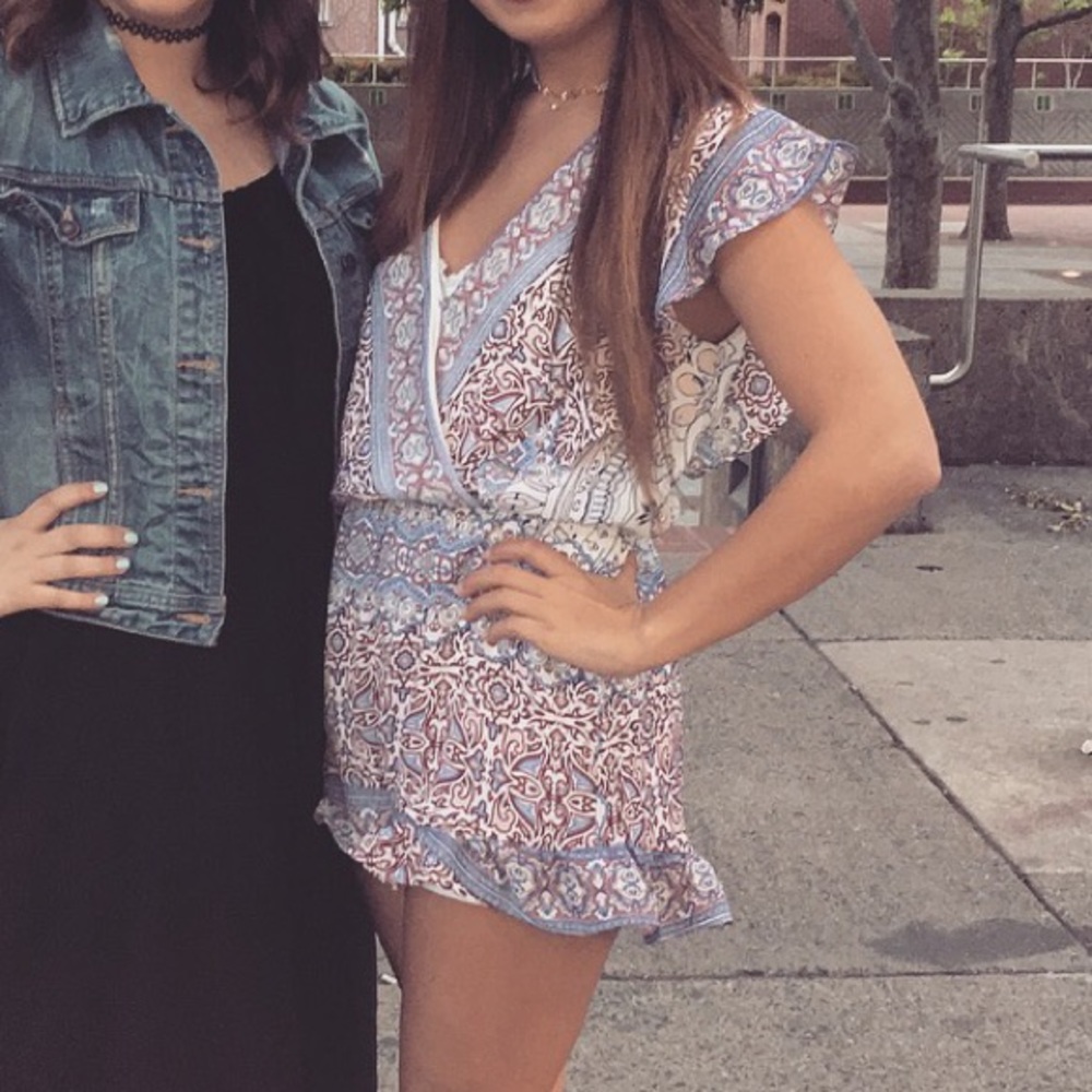 Blue Rain Romper